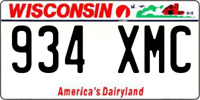 WI license plate 934XMC
