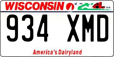 WI license plate 934XMD