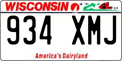 WI license plate 934XMJ