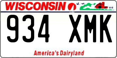 WI license plate 934XMK