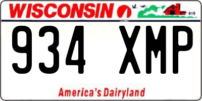 WI license plate 934XMP