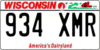 WI license plate 934XMR