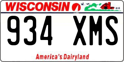 WI license plate 934XMS