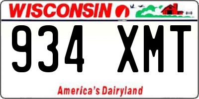 WI license plate 934XMT