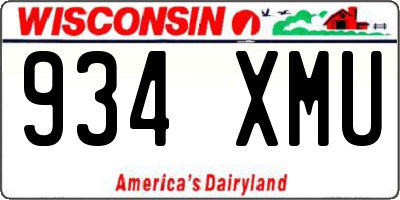 WI license plate 934XMU