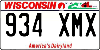 WI license plate 934XMX