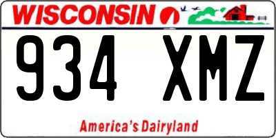WI license plate 934XMZ
