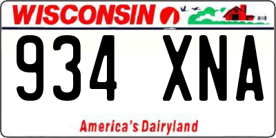 WI license plate 934XNA