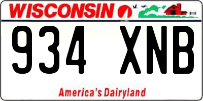 WI license plate 934XNB