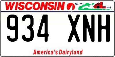 WI license plate 934XNH