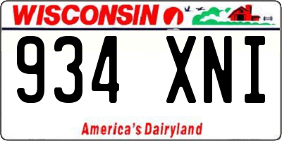 WI license plate 934XNI