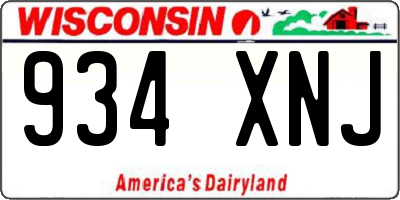 WI license plate 934XNJ