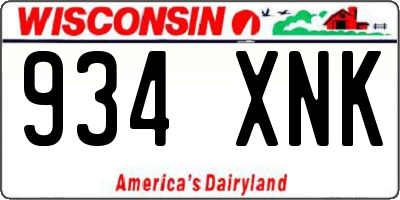 WI license plate 934XNK