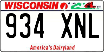 WI license plate 934XNL