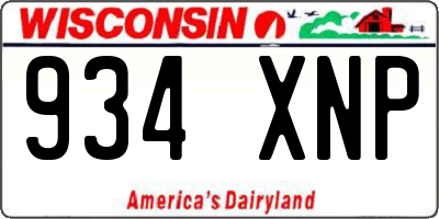 WI license plate 934XNP