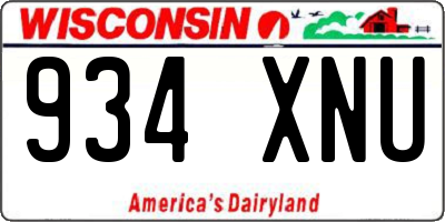 WI license plate 934XNU