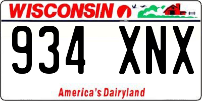 WI license plate 934XNX