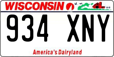 WI license plate 934XNY