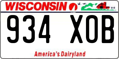 WI license plate 934XOB