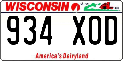 WI license plate 934XOD