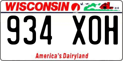 WI license plate 934XOH