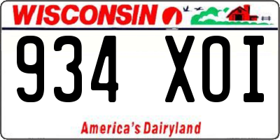 WI license plate 934XOI