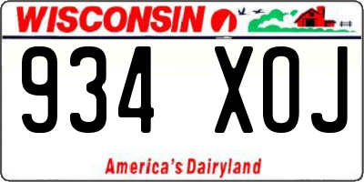 WI license plate 934XOJ
