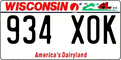 WI license plate 934XOK