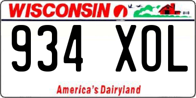 WI license plate 934XOL