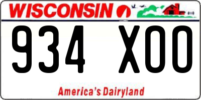 WI license plate 934XOO