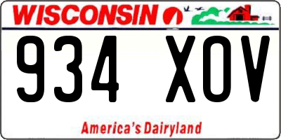 WI license plate 934XOV