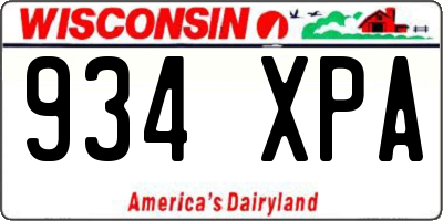 WI license plate 934XPA