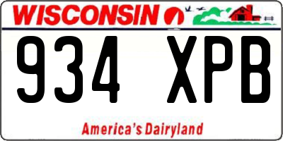 WI license plate 934XPB