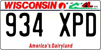 WI license plate 934XPD