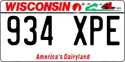 WI license plate 934XPE