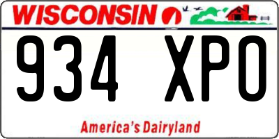 WI license plate 934XPO