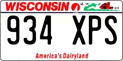 WI license plate 934XPS