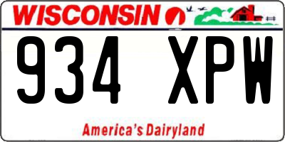WI license plate 934XPW