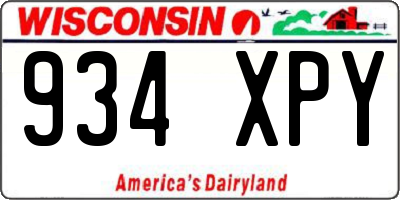 WI license plate 934XPY