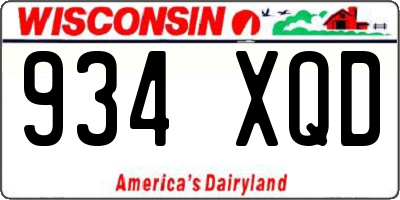 WI license plate 934XQD