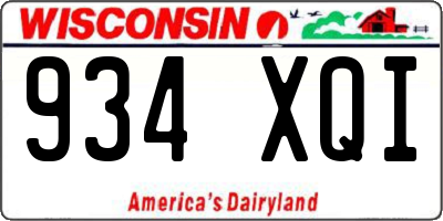 WI license plate 934XQI