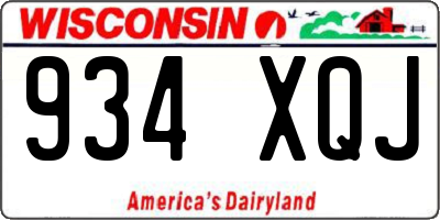 WI license plate 934XQJ