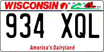 WI license plate 934XQL