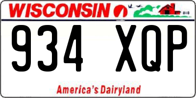WI license plate 934XQP