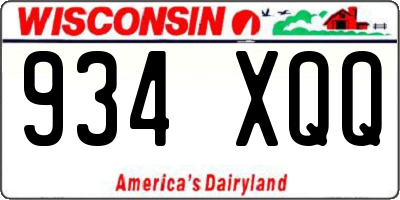 WI license plate 934XQQ
