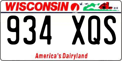 WI license plate 934XQS