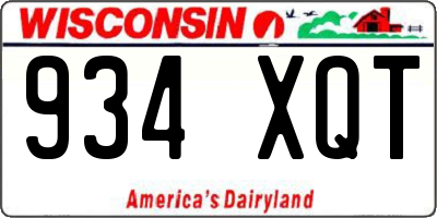 WI license plate 934XQT
