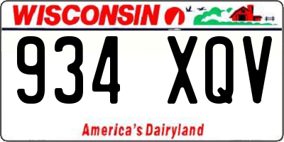 WI license plate 934XQV
