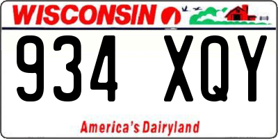 WI license plate 934XQY