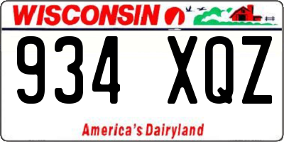 WI license plate 934XQZ